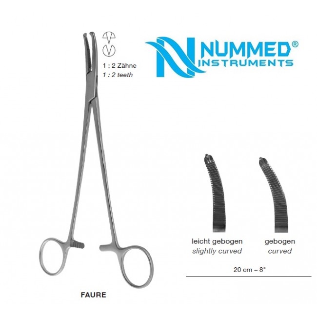 Faure Forceps, 1x2 Teeth, 20 cm